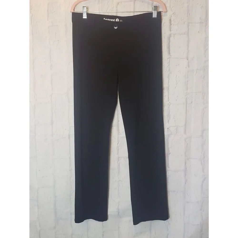 BETABRAND Black Pull-On Yoga Dress Pants Straight Leg Medium Petite